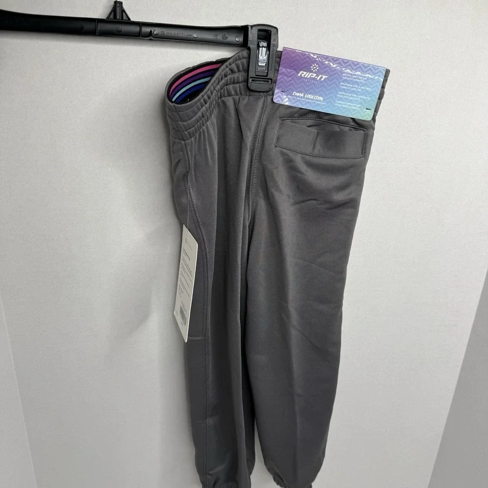 RIP-IT Emma Collection Youth Medium Softball Pants Charcoal NWT 4-Way Stretch